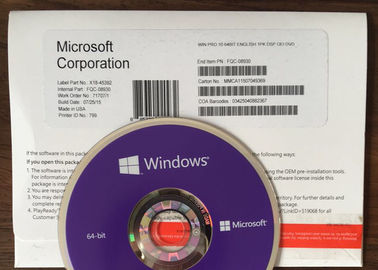 4 ativação mordida DVD e COA da chave 64 do produto de Windows 10 da memória do GB pro