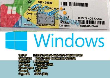 Código chave de Windows 10 ativos globais, versão da tecla HOME da etiqueta do Coa de Windows pro
