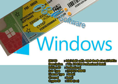 Chave do produto de Genunie Windows 10 do bloco do Oem do bocado de Microsoft Win10 pro 64 pro