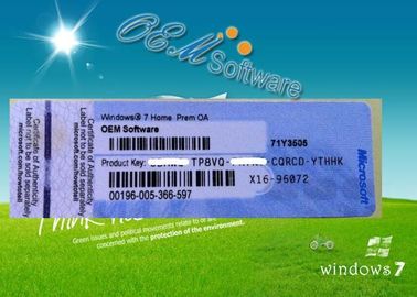 Chave do Oem de Windows 7 da ativação em linha pro, etiqueta do Coa da chave de Windows 7 Home Premium