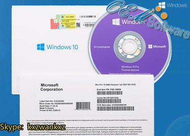 Bloco do Oem de Windows 10 caixa em linha selada do bloco da vitória 10 DVD do bocado da ativação 64 do pro