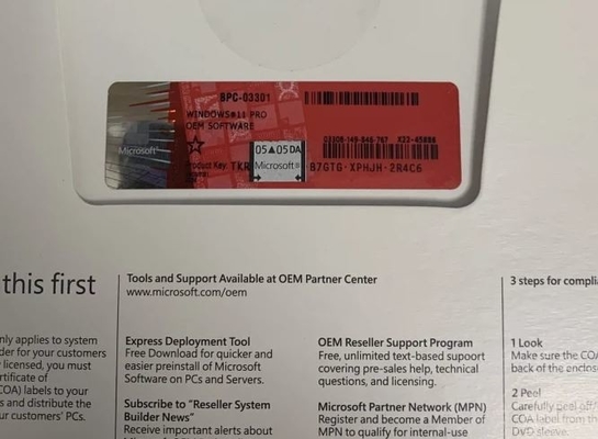OEM varejo da chave da ativação de Windows 11 da caixa de Dvd da etiqueta do Coa