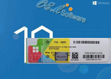 FQC - 08929 etiqueta do Coa de Windows 10, chave da licença de Windows 10 varejos pro