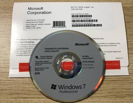 O COA profissional do holograma da caixa de Windows 7 do computador ganha a pro chave do Oem 7