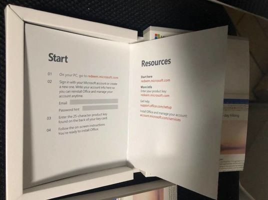 O MS Office HS de Windows resgata a caixa obrigatória da chave PKC da conta