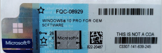 Etiqueta em linha do Coa de Windows 10 da ativação para a chave do retalho da licença do portátil do PC