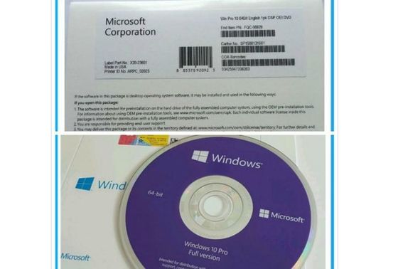Caixa em linha da vitória 10 DVD da ativação bloco varejo do Oem de Windows 10 da chave do pro