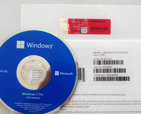 A etiqueta Dvd do Coa encaixota original da chave da ativação de Windows 11 o pro