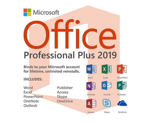 Ative em linha MS Office 2019 pro mais a chave 2019 varejo profissional para o PC